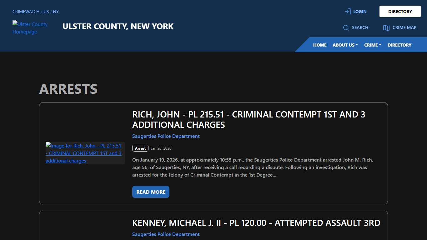 Arrests for Ulster County, New York | CRIMEWATCH